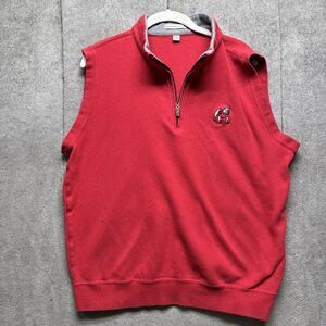 Georgia Bulldogs Vest Mens M Red Peter Millar Quarter Zip Pullover UGA Dawgs